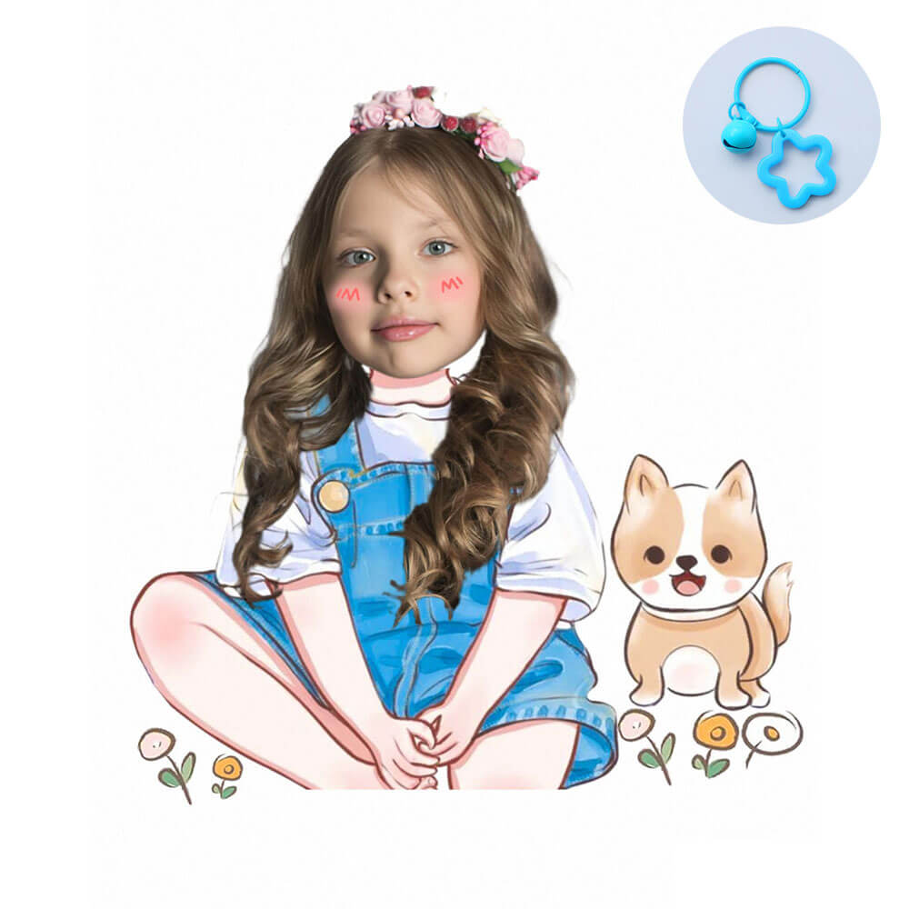 Custom Face Acrylic Keychain for Kids Girls Boys Children