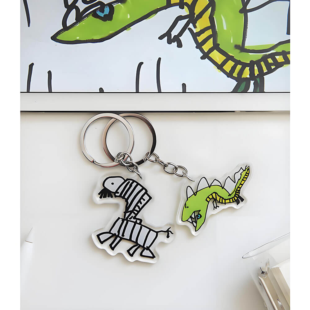 Kids Drawing Personalized Children Artwork Acrylic Keychain