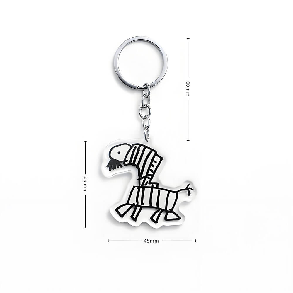 Kids Drawing Personalized Children Artwork Acrylic Keychain