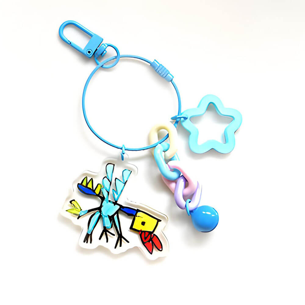 Kids Drawing Personalized Children Artwork Acrylic Keychain