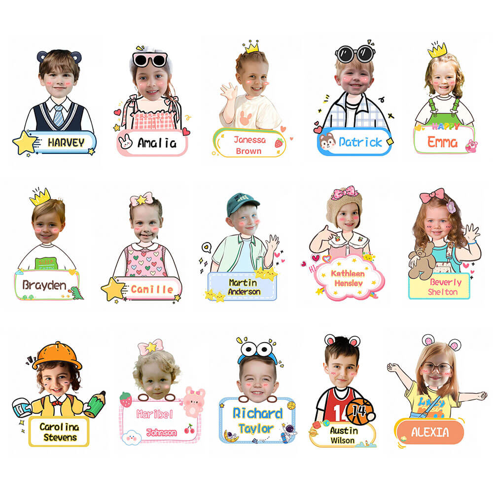 Personalized Acrylic Name Tag Keychain for Kid's Backpack Bag Back to School