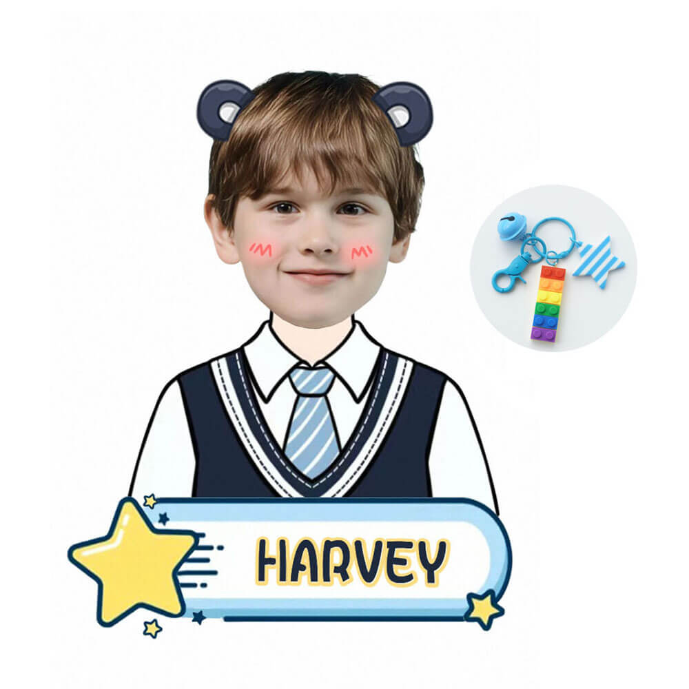 Personalized Acrylic Name Tag Keychain for Kid's Backpack Bag Back to School