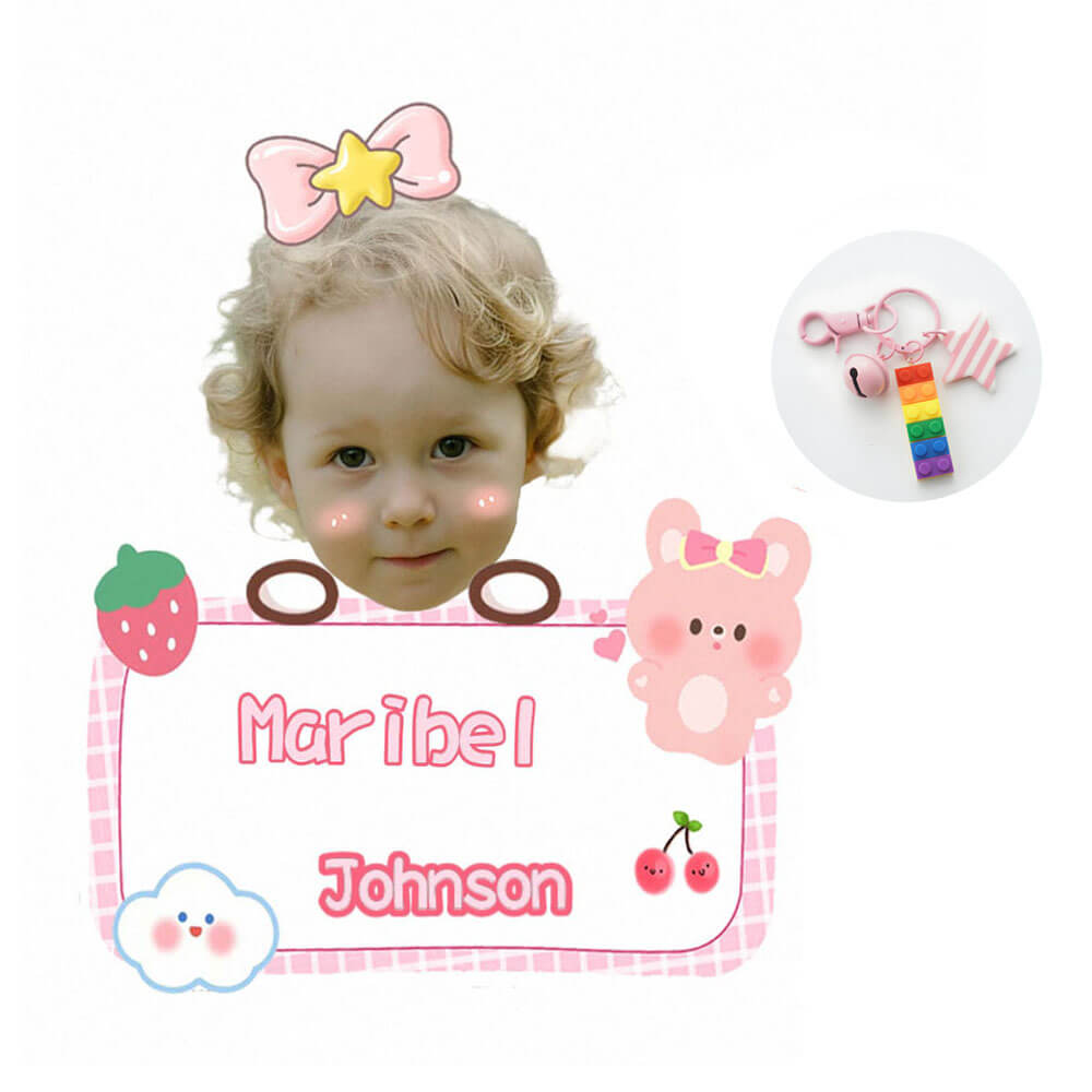 Personalized Acrylic Name Tag Keychain for Kid's Backpack Bag Back to School