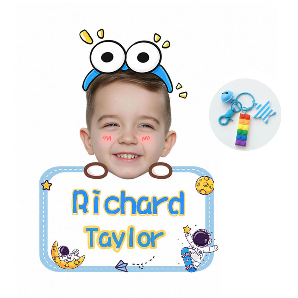 Personalized Acrylic Name Tag Keychain for Kid's Backpack Bag Back to School