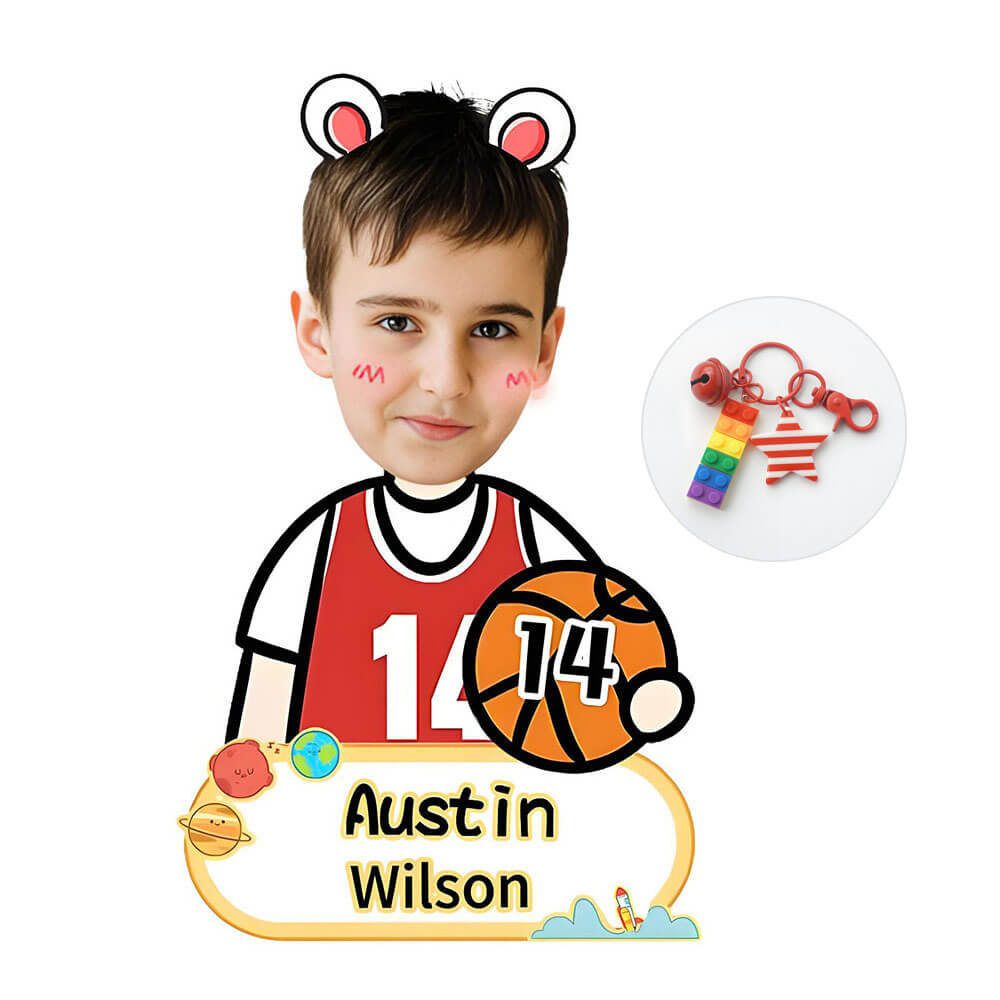 Personalized Acrylic Name Tag Keychain for Kid's Backpack Bag Back to School