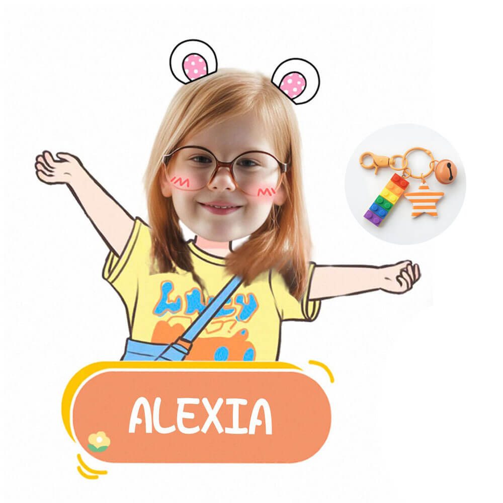 Personalized Acrylic Name Tag Keychain for Kid's Backpack Bag Back to School