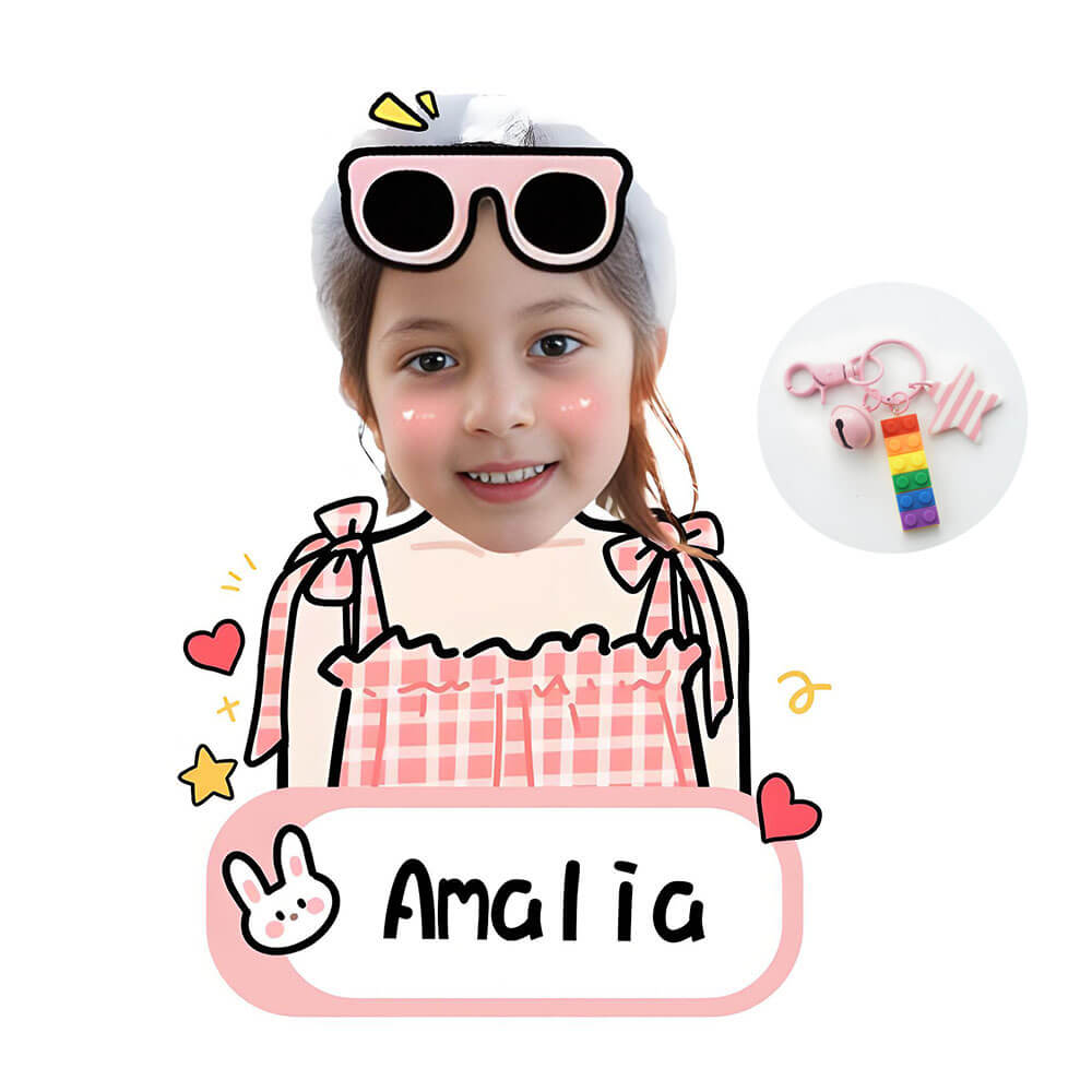 Personalized Acrylic Name Tag Keychain for Kid's Backpack Bag Back to School