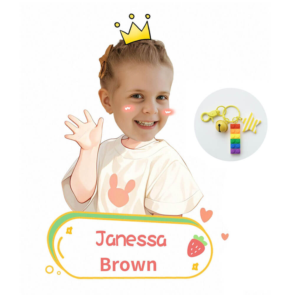 Personalized Acrylic Name Tag Keychain for Kid's Backpack Bag Back to School