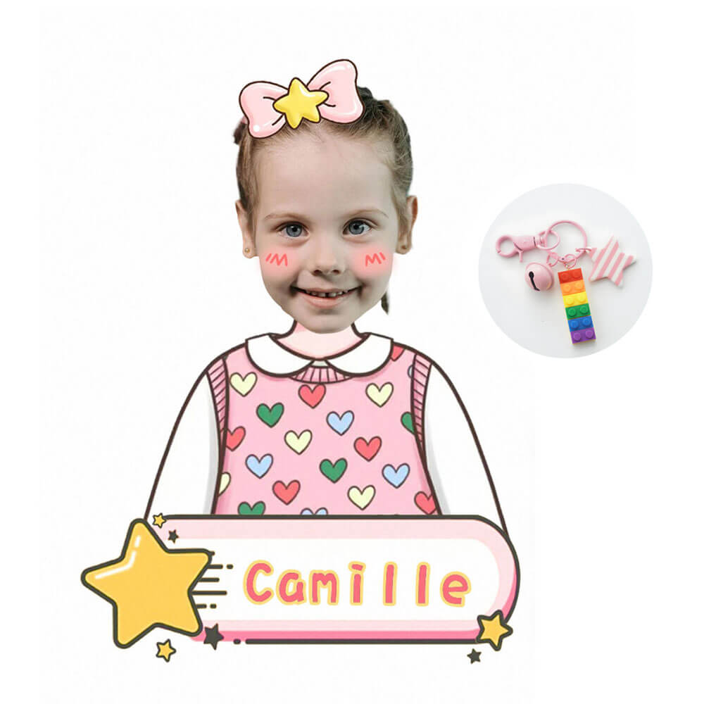 Personalized Acrylic Name Tag Keychain for Kid's Backpack Bag Back to School