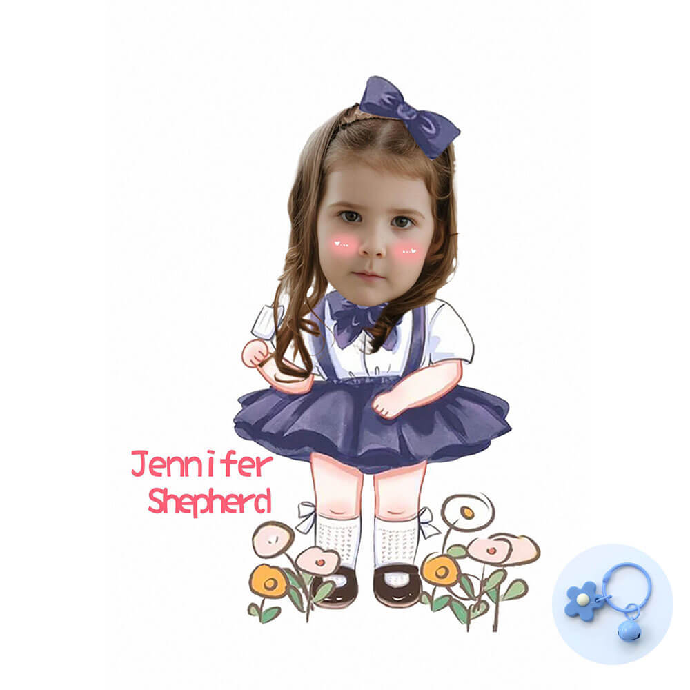 Custom Face Acrylic Name Tag Bag Charm Keychain for Kid's Backpack