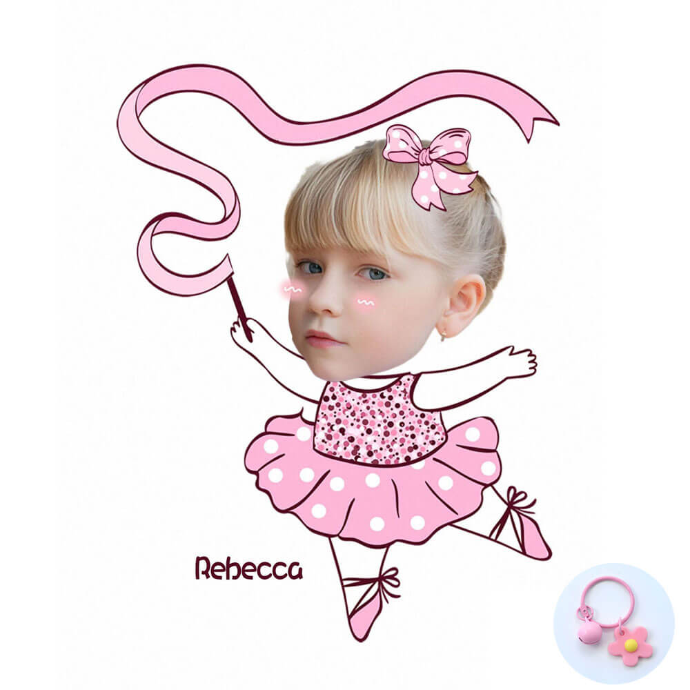 Custom Face Acrylic Name Tag Bag Charm Keychain for Kid's Backpack