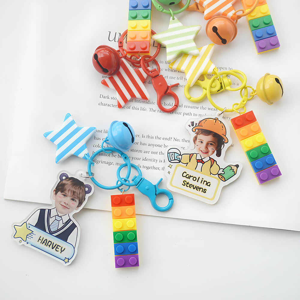 Personalized Acrylic Name Tag Keychain for Kid's Backpack Bag Back to School