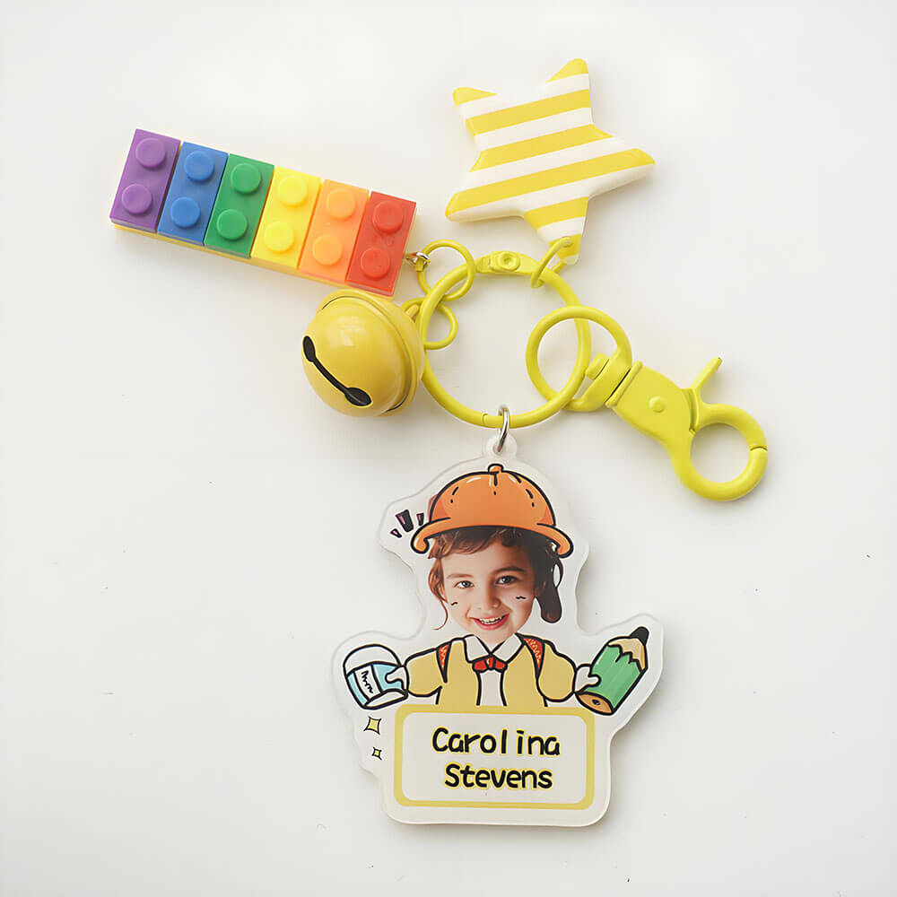 Personalized Acrylic Name Tag Keychain for Kid's Backpack Bag Back to School