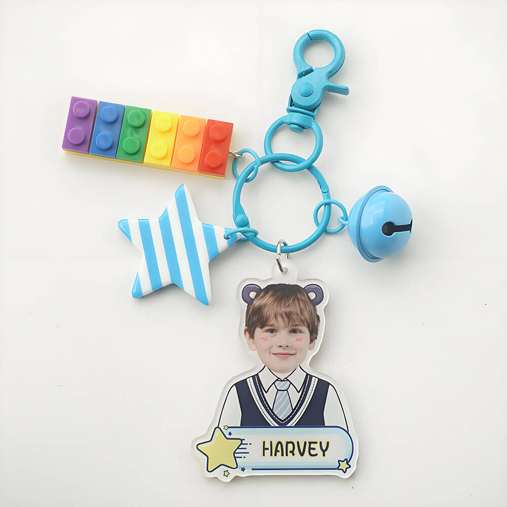 Personalized Acrylic Name Tag Keychain for Kid's Backpack Bag Back to School