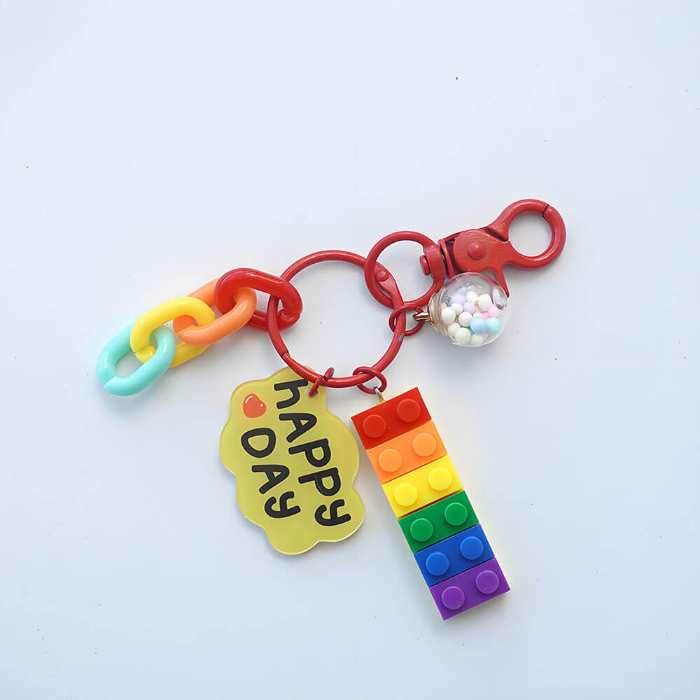 Customized Acrylic Name Tag Bag Charm Keychain for Students' Backpack