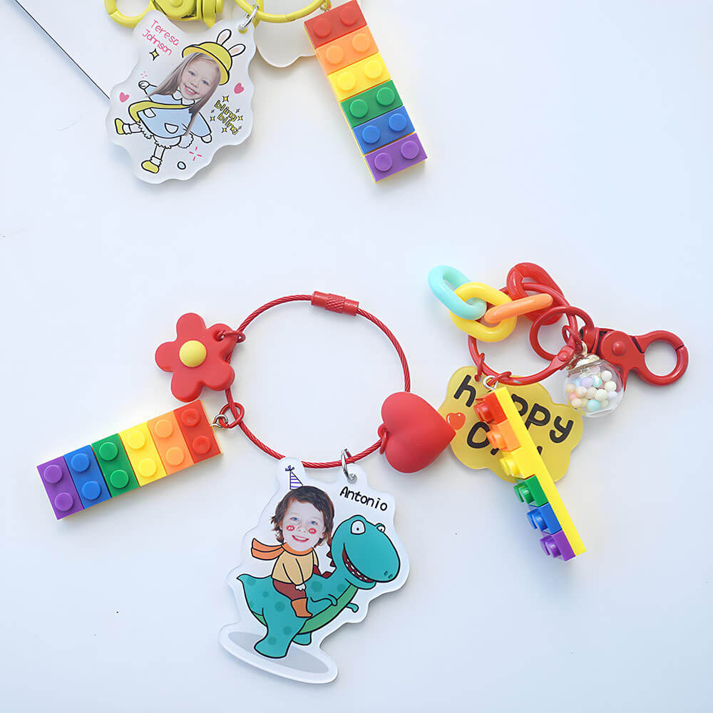 Customized Acrylic Name Tag Bag Charm Keychain for Students' Backpack