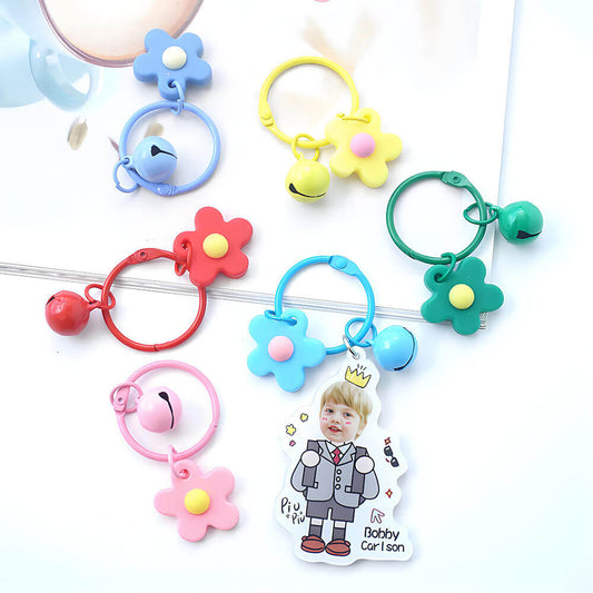 Custom Face Acrylic Name Tag Bag Charm Keychain for Kid's Backpack