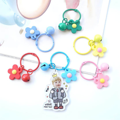 Custom Face Acrylic Name Tag Bag Charm Keychain for Kid's Backpack