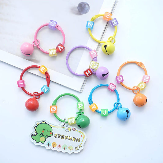 Custom Name Tag Acrylic Bag Charm Keychain for School Students Backpack