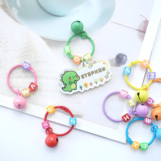 Custom Name Tag Acrylic Bag Charm Keychain for School Students Backpack