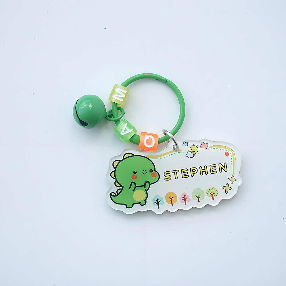 Custom Name Tag Acrylic Bag Charm Keychain for School Students Backpack