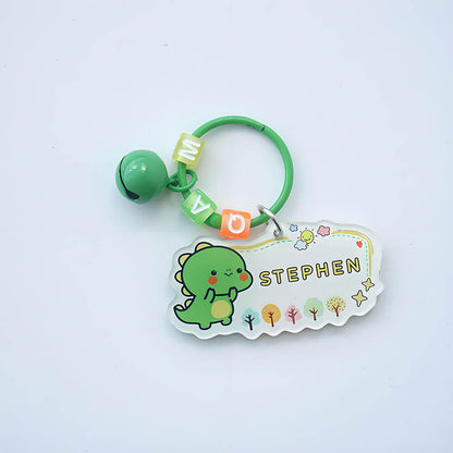 Custom Name Tag Acrylic Bag Charm Keychain for School Students Backpack
