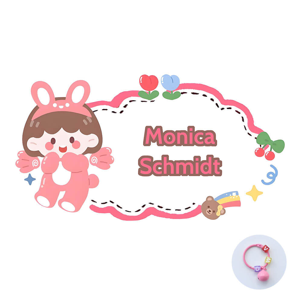 Custom Name Tag Acrylic Bag Charm Keychain for School Students Backpack
