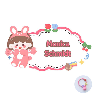 Custom Name Tag Acrylic Bag Charm Keychain for School Students Backpack