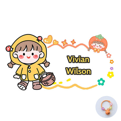 Custom Name Tag Acrylic Bag Charm Keychain for School Students Backpack