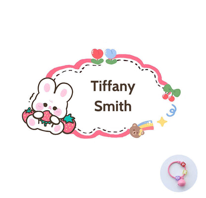Custom Name Tag Acrylic Bag Charm Keychain for School Students Backpack