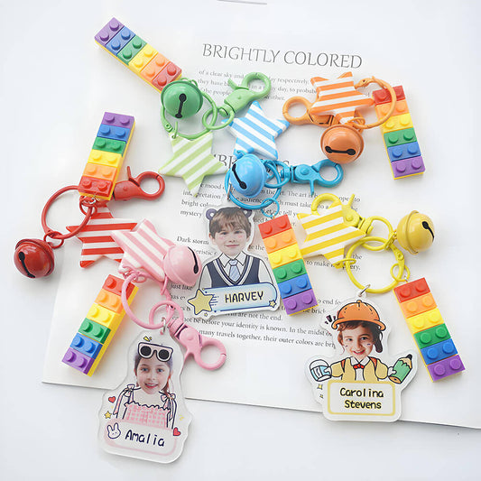 Personalized Acrylic Name Tag Keychain for Kid's Backpack Bag Back to School