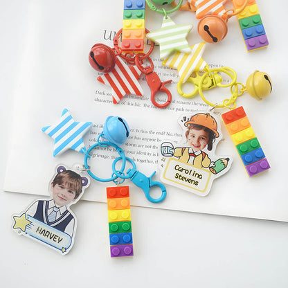 Personalized Acrylic Name Tag Keychain for Kid's Backpack Bag Back to School
